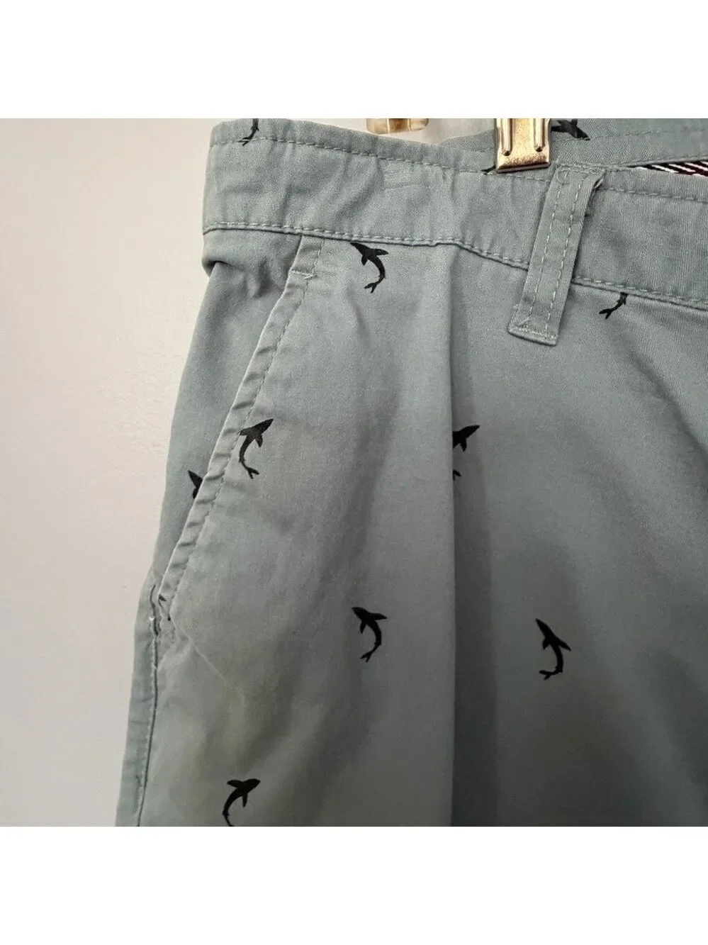 Hudson & Barrow NYC Men’s Chino Shorts Blue Whale Print 33